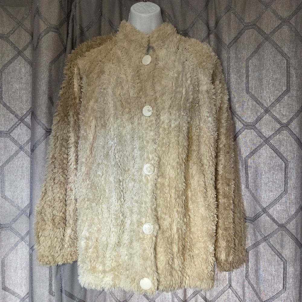 Paula Lishman Oyster Honey Wheat Beaver Pelt Fur Coat Jacket M